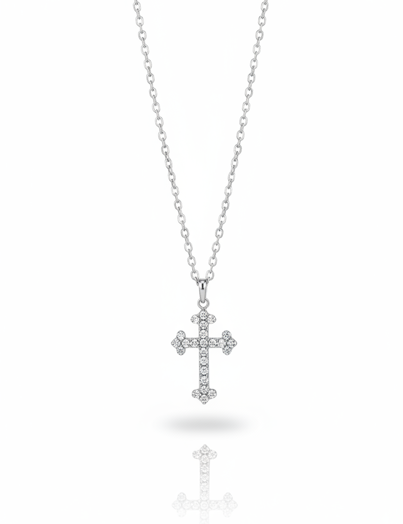 Collana Croce Pavé - Frontale
