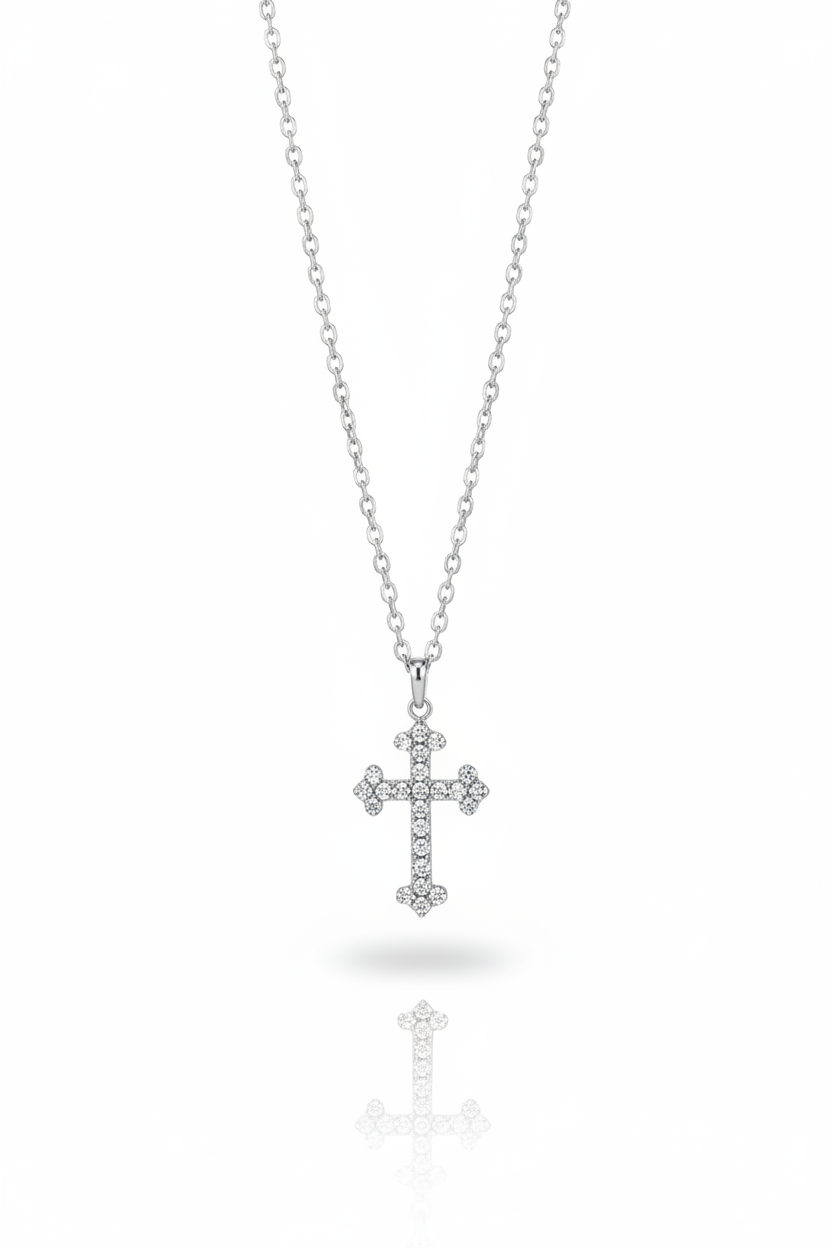 Collana Croce Pavé - Frontale