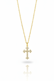 Collana Croce Pavé Oro - Frontale