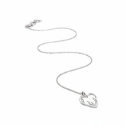 Collana cuore fiamme argento - movimento