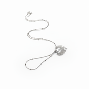 Collana cuore radiante argento - diagonale