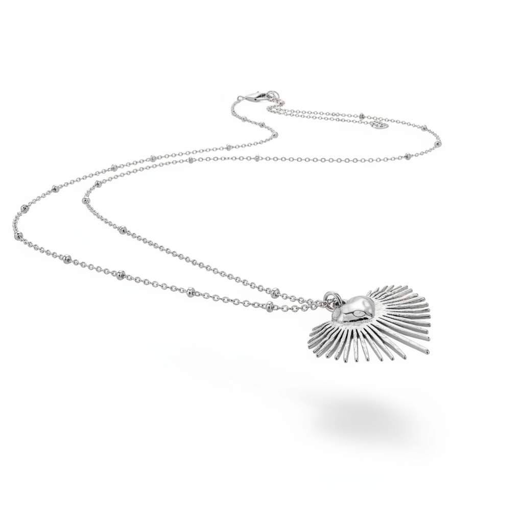 Collana cuore radiante argento - fluttuante
