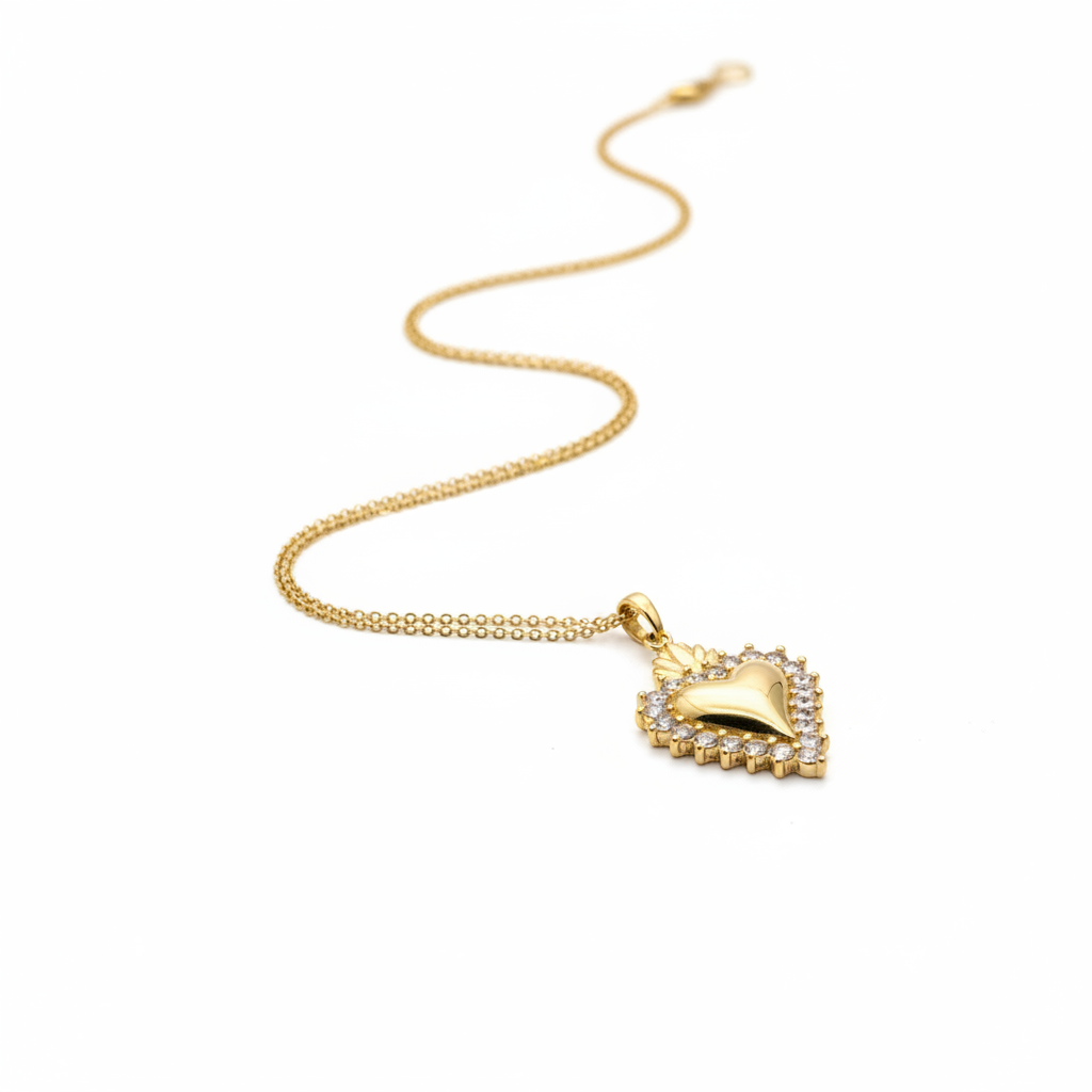 Collana cuore sacro - composizione diagonale