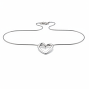 Collana cuore spirale argento - frontale