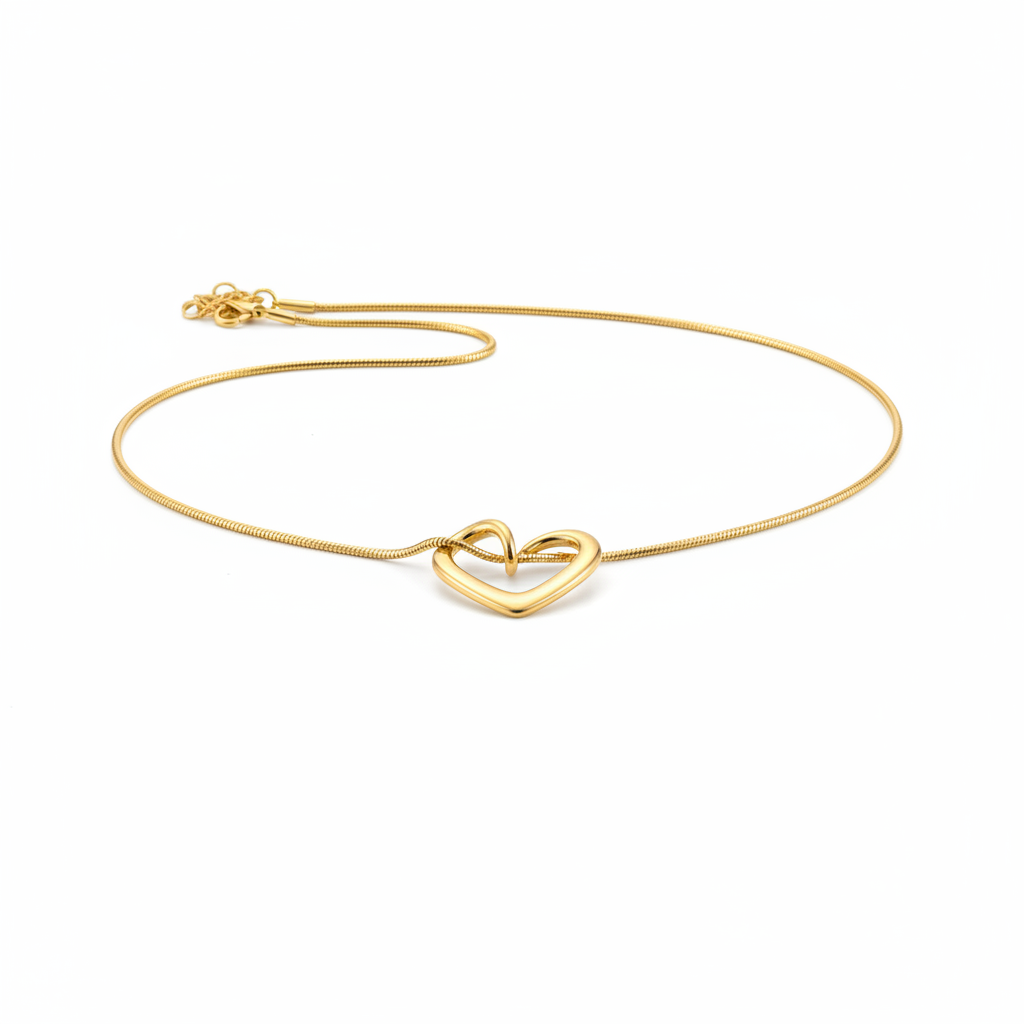Collana cuore spirale oro - frontale
