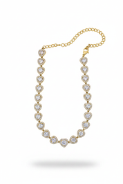 Collana Cuori Bianchi Oro
