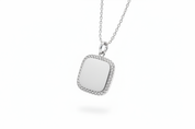 Collana cushion argento - vista tre quarti