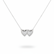Collana doppio cuore argento