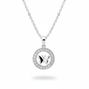 Collana farfalla argento - iper-realistica con massima lucentezza centrale