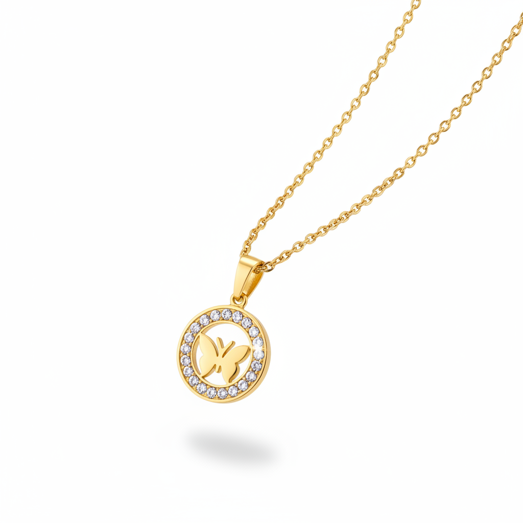 Collana farfalla - iper-realistica con massima lucentezza artistica