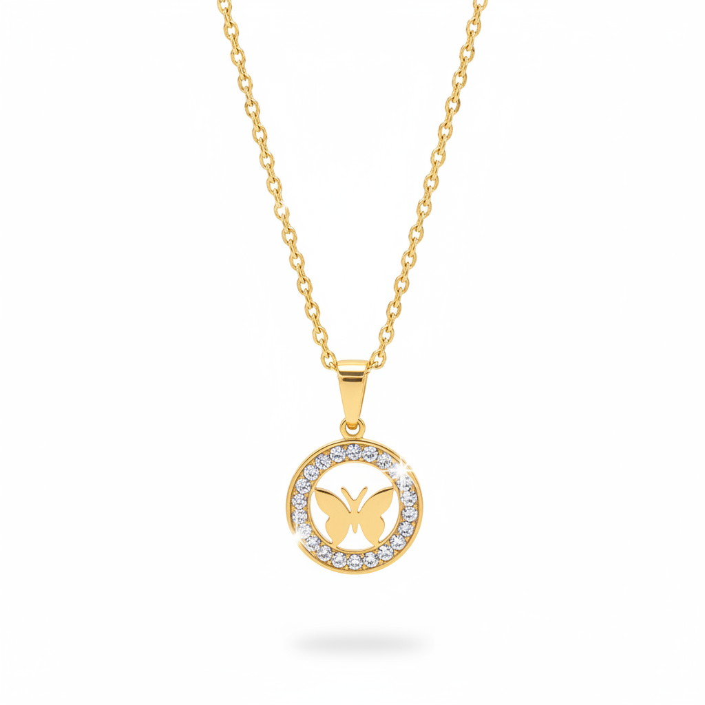 Collana farfalla - iper-realistica con massima lucentezza verticale