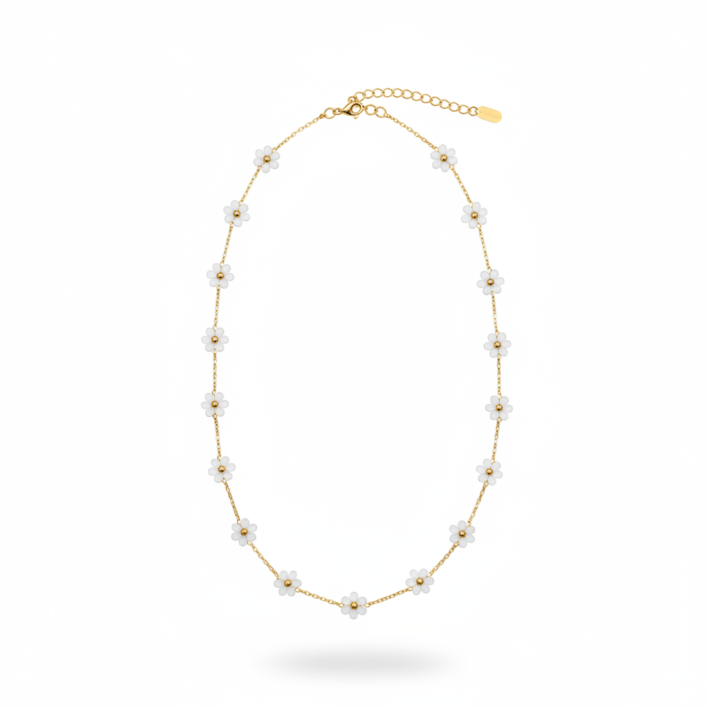 Collana Fiorellini – Oro con fiori bianchi