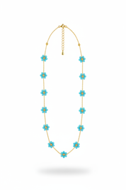 Collana fiori azzurri - floating verticale