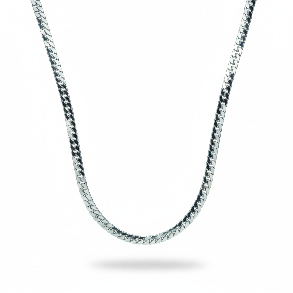 Collana gourmette larga argento