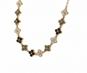 Collana grigio nero bianco oro - floating