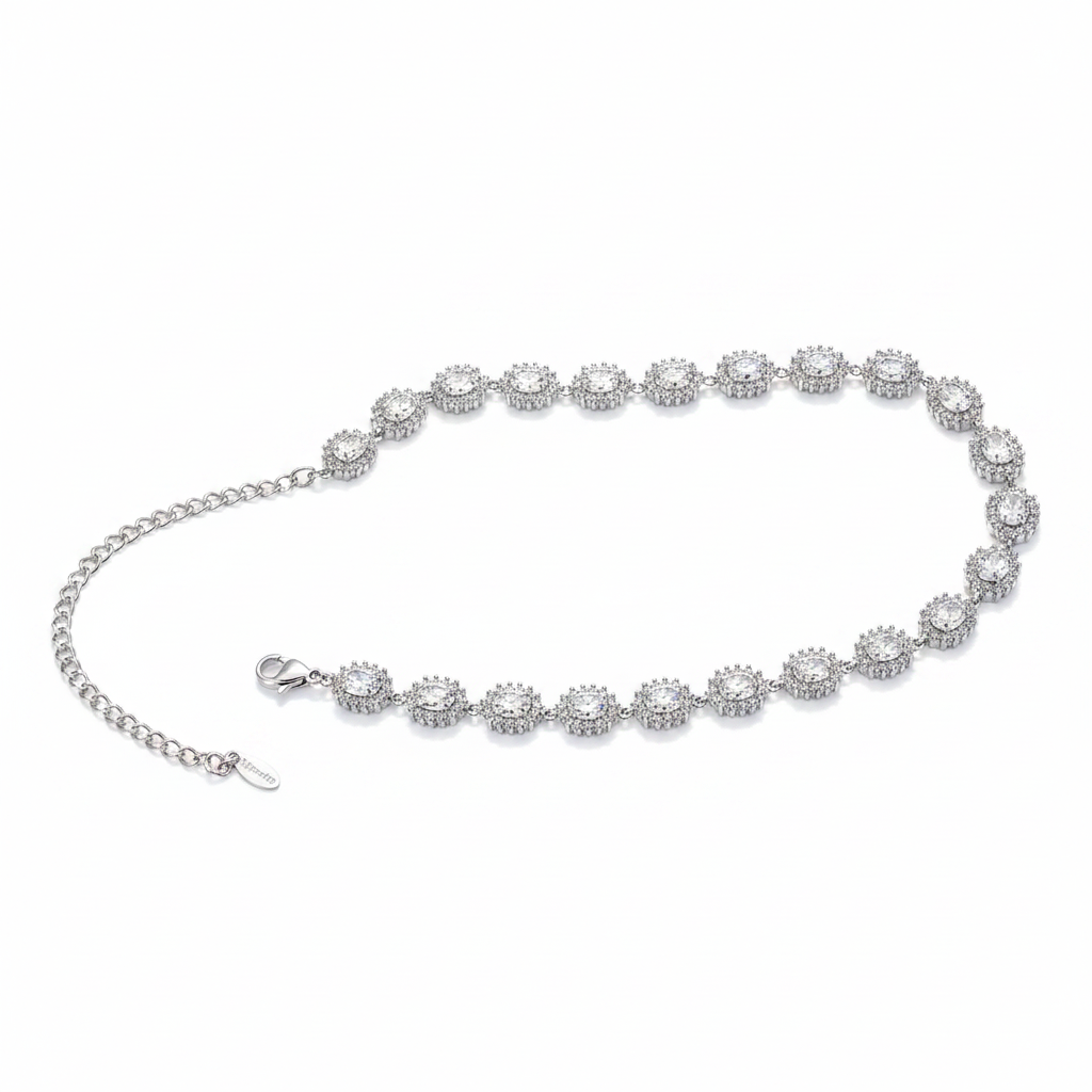 Collana Halo Cristalli – Argento