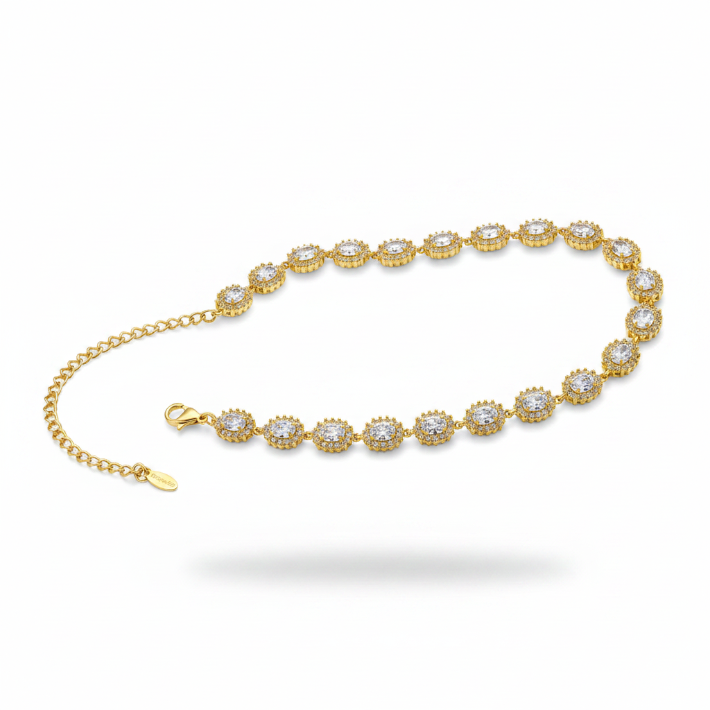 Collana Halo Cristalli – Oro