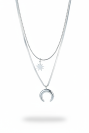 Collana luna stella argento