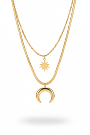 Collana luna stella oro
