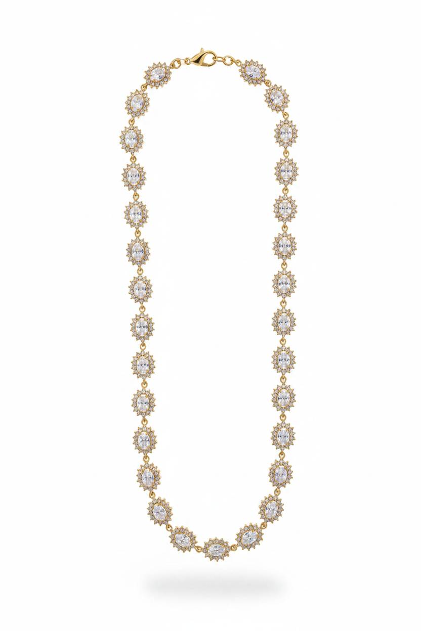 Collana Lunga Sunburst Oro