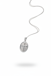 Collana medaglione argento - fondo bianco