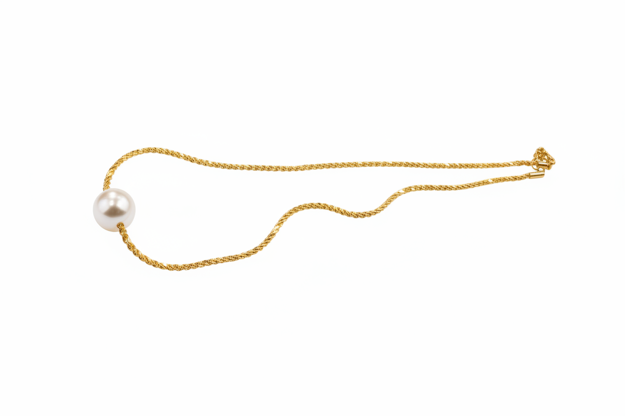 Collana oro con catenina spirale brillante - formato orizzontale