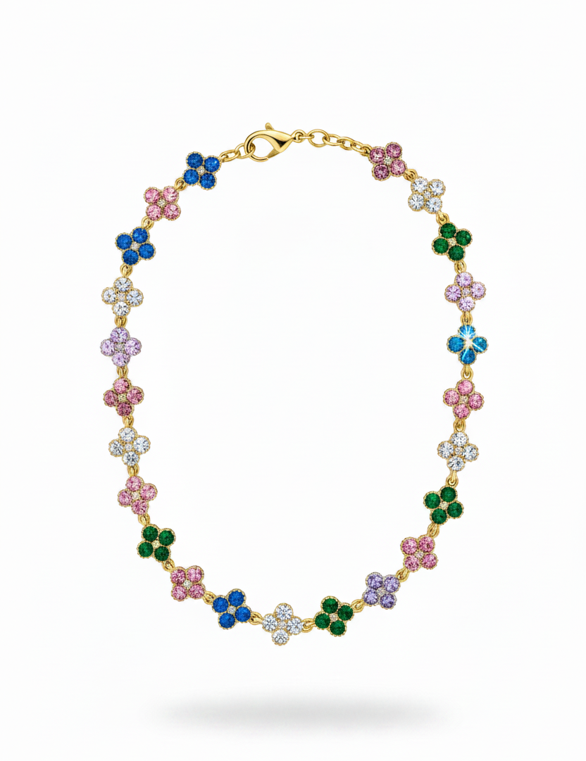 Collana oro multicolore rifatta - foto professionale
