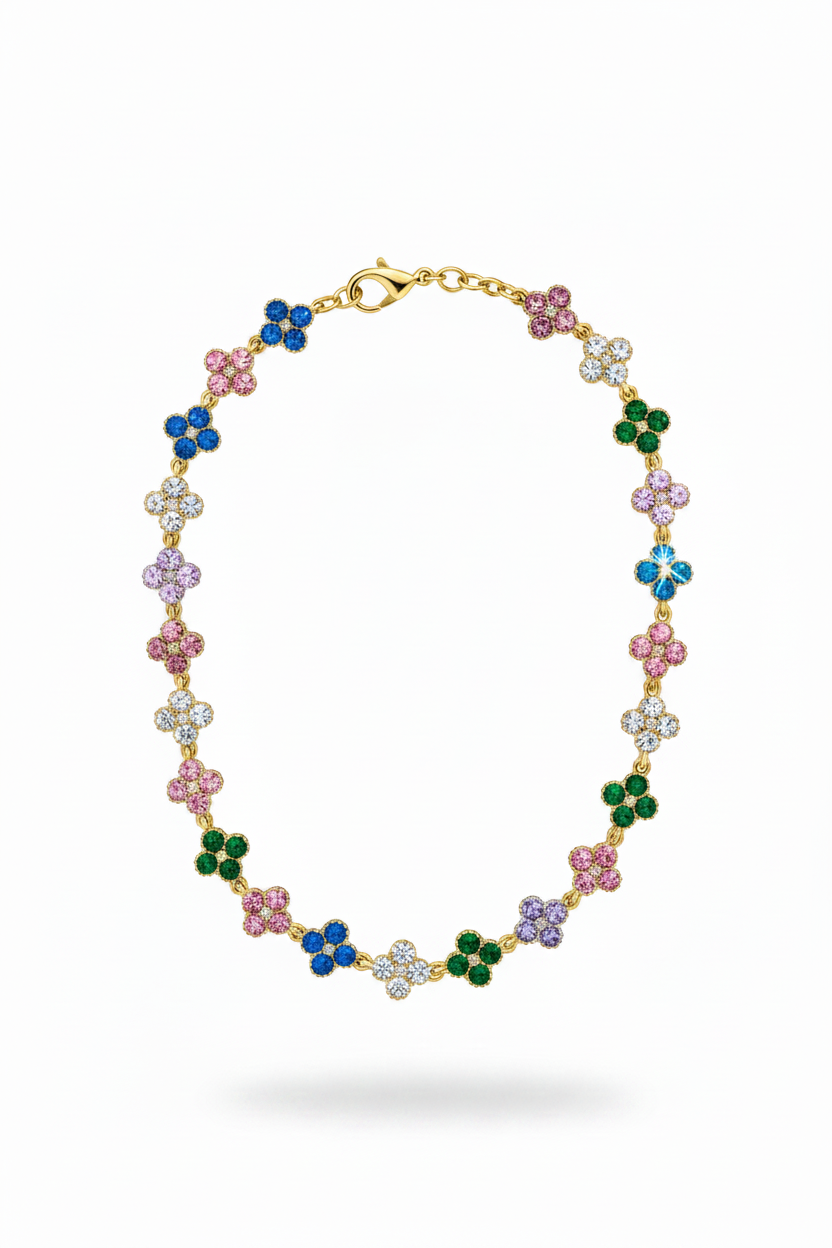 Collana oro multicolore rifatta - foto professionale