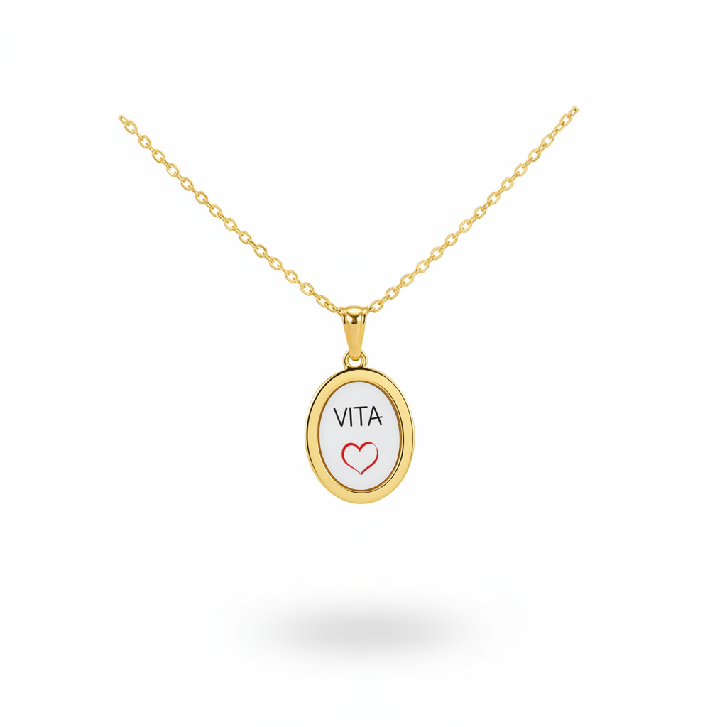 Collana pendente ovale oro - VITA