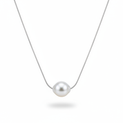 Collana perla snake argento