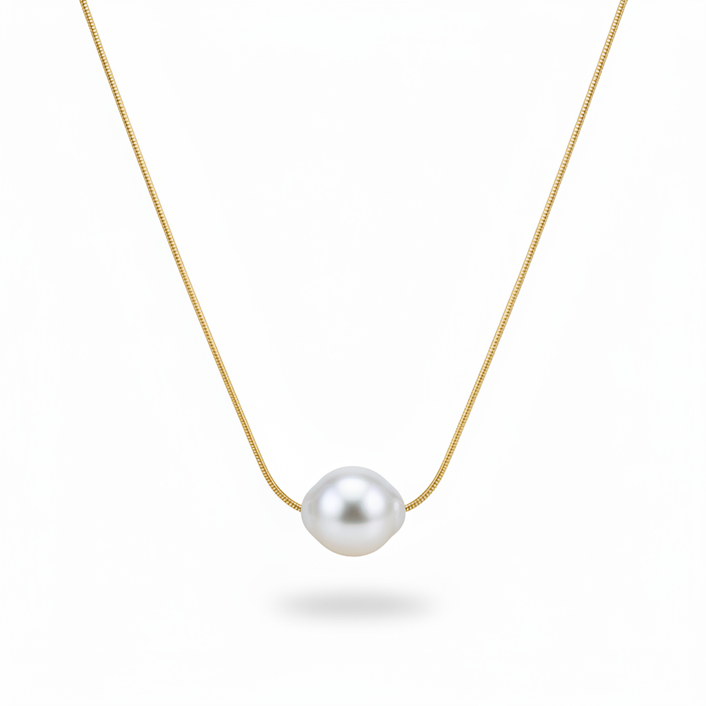Collana perla snake oro