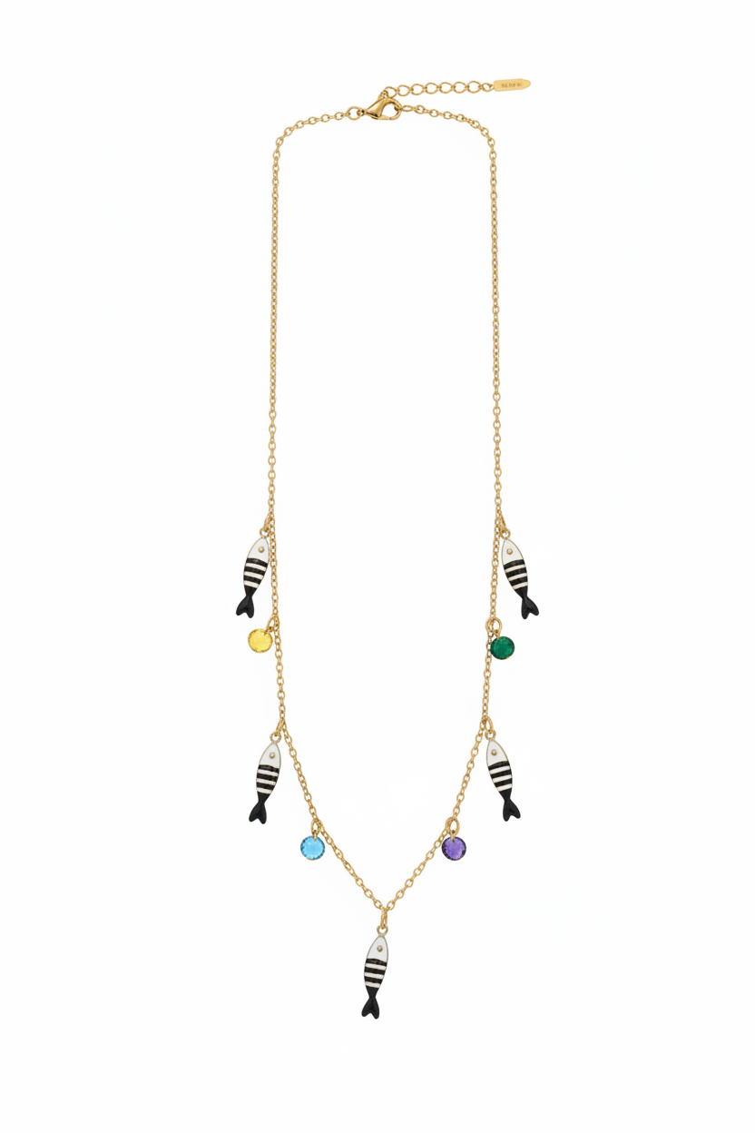 Collana pesci floating verticale