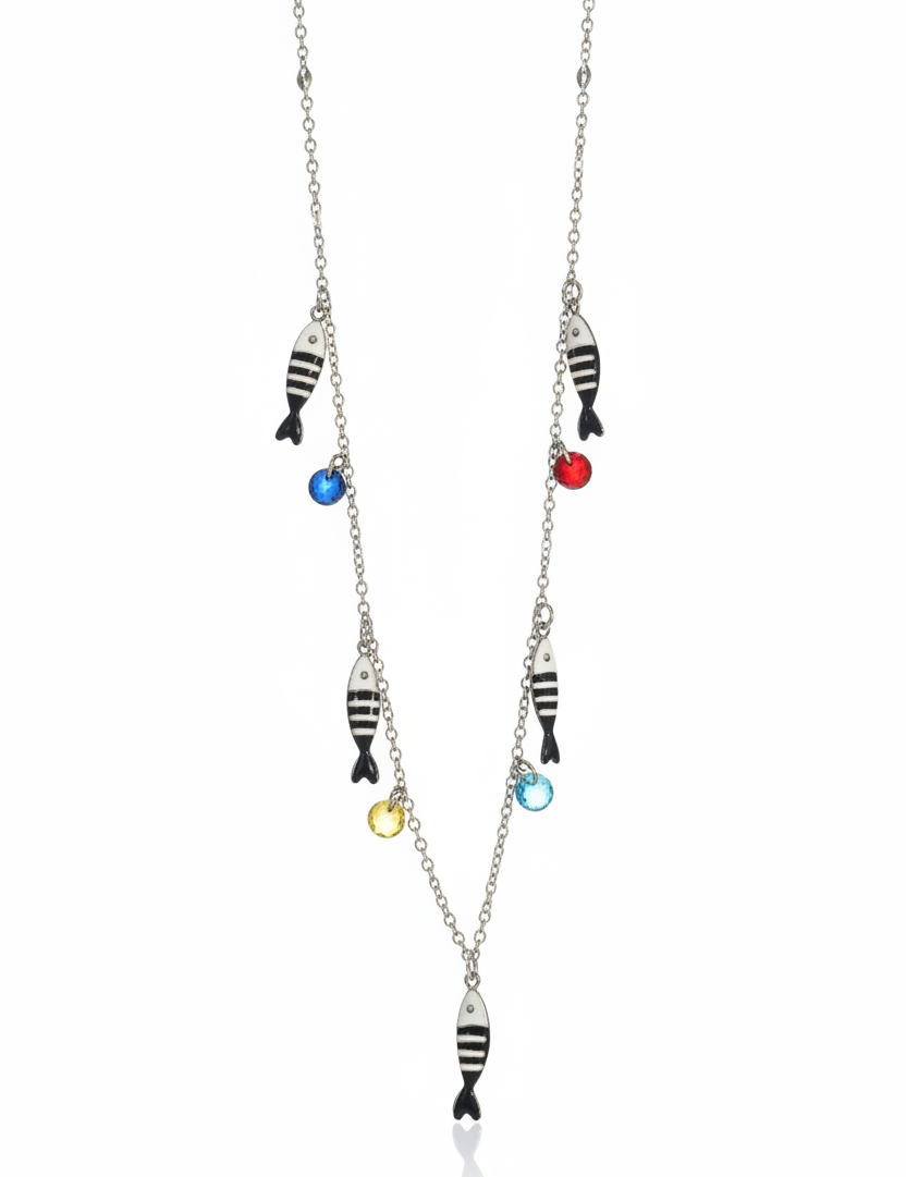 Collana pesci fluttuante – fondo bianco