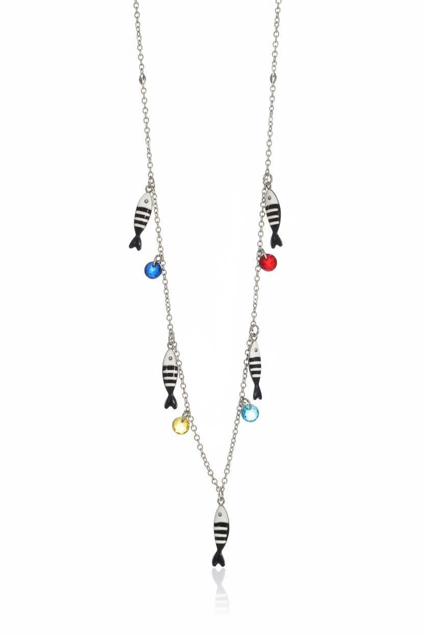 Collana pesci fluttuante – fondo bianco