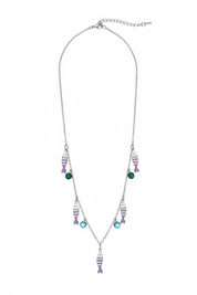 Collana pesciolini lilla argento v2 – fondo bianco