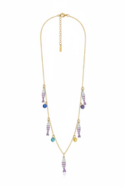 Collana pesciolini lilla oro – fondo bianco