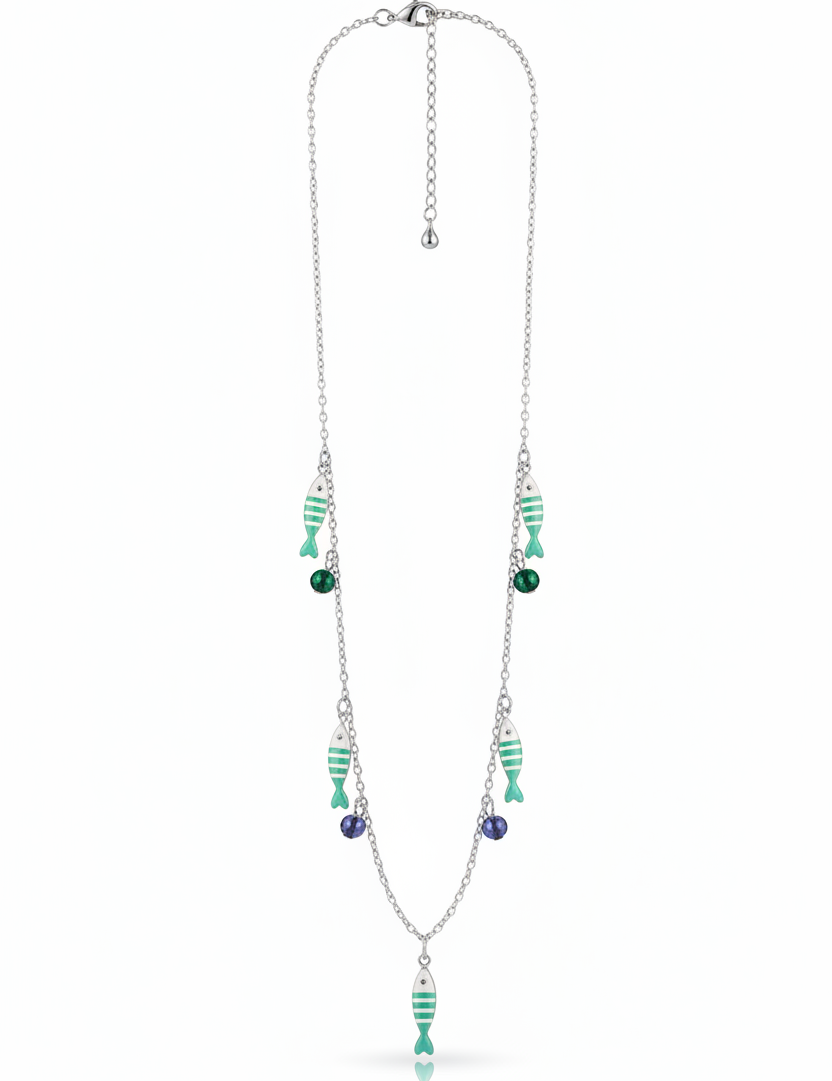Collana pesciolini turchese argento – campo largo