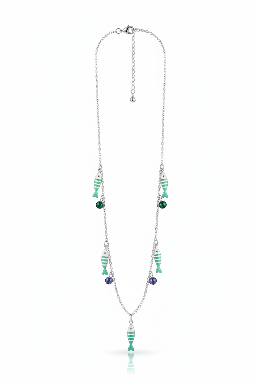 Collana pesciolini turchese argento – campo largo