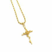 Collana rosa e spada oro - frontale