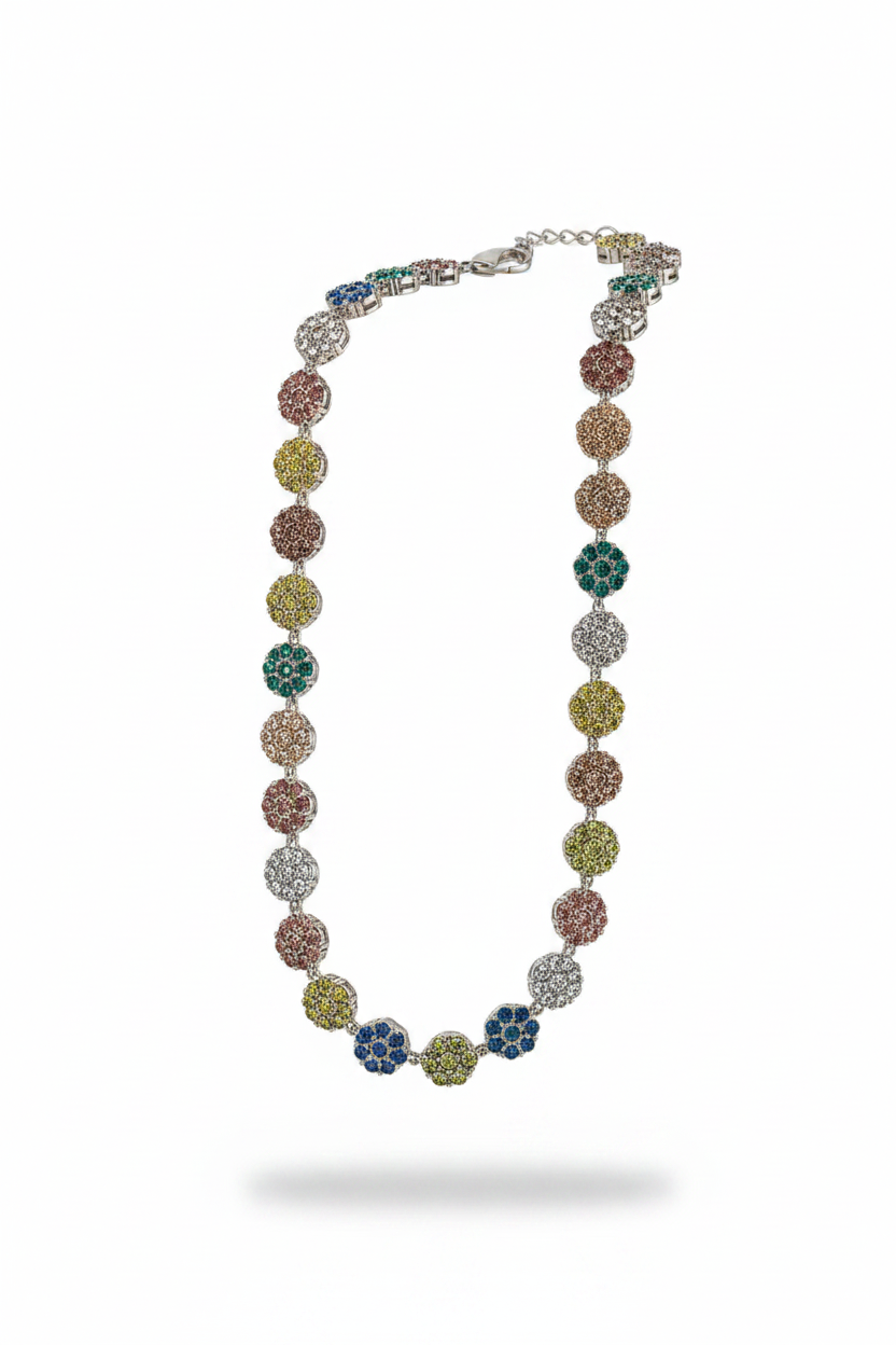 Collana Rosetta Multicolor Argento