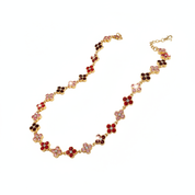 Collana rosso rosa oro - floating