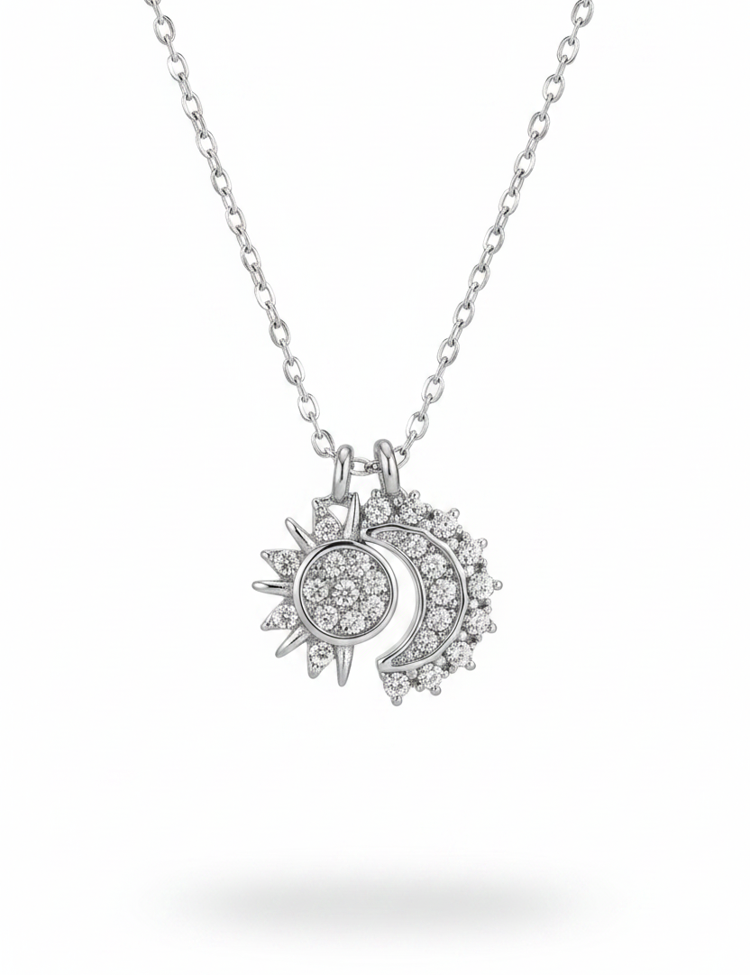 Collana sole luna argento