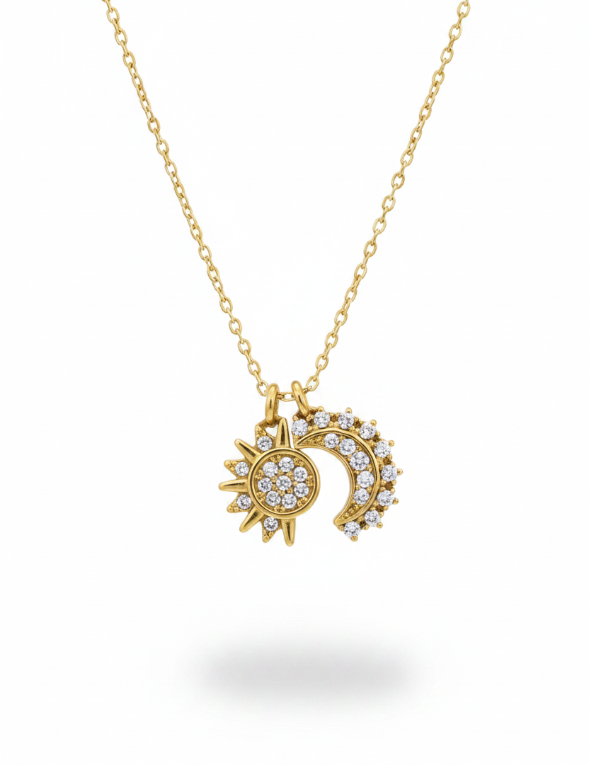 Collana sole luna oro
