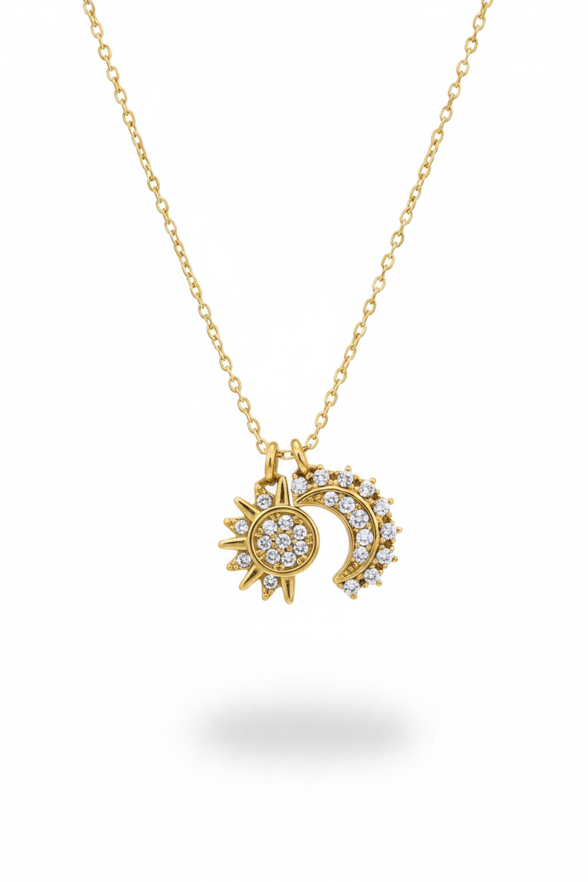 Collana sole luna oro