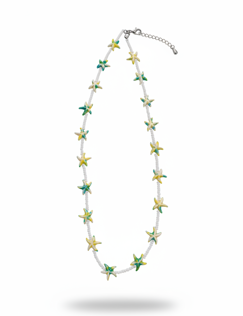 Collana stelle marine teal-giallo 2:3