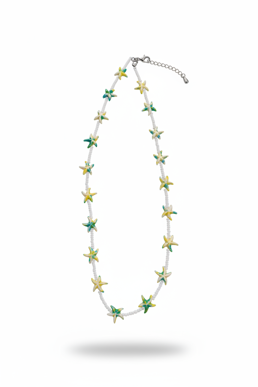 Collana stelle marine teal-giallo 2:3
