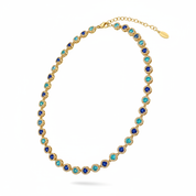 Collana tennis blu - oro