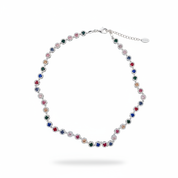 Collana tennis multicolor - argento