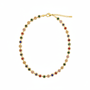 Collana tennis multicolor - oro