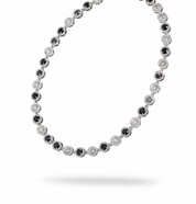 Collana tennis nero bianco - argento